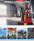 GarveeTech 1550W Magnetic Drill Press With Power And Precision for Tough Jobs highlighting adjustable drilling for structural applications.
