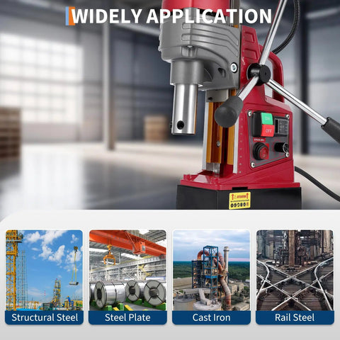 GarveeTech 1550W Magnetic Drill Press With Power And Precision for Tough Jobs highlighting adjustable drilling for structural applications.