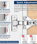Side view of 40 Pack Three Quarter Inch Full Overlay Face Frame Soft Close Hidden Cabinet Hinges With Screws, 105 Degree 3D Adjustable