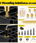 Slick Pro Setup M3 Heat Set Inserts And Legit M3 Socket Screw Tool Kit With Hex Wrench, showing heat inserts, screws, and tools for 3D printing.