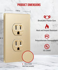 Elite Series Tamper Resistant Duplex Outlet With Screwless Wall Plate And Grounding Residential Grade 15A 125V Receptacle UL Listed Gold Finish