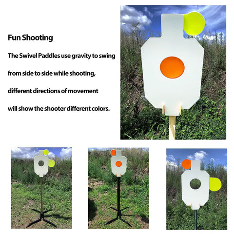AR500 Steel Hostage Target 12 by 20 Inch Three Eighths Inch Armor Bullseye Reactive Target for Pistols and Rifles With 2 by 4 T Post Bracket