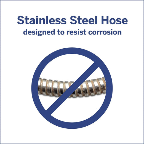 Ultra Flexible Replacement Metal Shower Hose, Extra Long 96-Inch Chrome Finish, kink-resistant stainless steel design with no corrosion