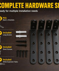 Top Notch Rock Solid Heavy Duty Black Cold Rolled Steel L Brackets 5 X 3 Inch Corner Shelf Braces With Included Screws for installation set.