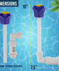 Dimensions of Flower Shaped Waterfall Pool Fountain With Adjustable Spray Distance And Height For Inground And Above Ground Pools And Ponds Cools Water Temperature And Adds Fun Decorative Sprays For Poolside Vibes.