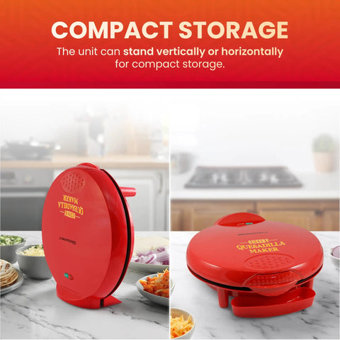 Cool 11 Inch Quesadilla Maker With Easy Slice Design Cooking Six Wedges Fast Perfect For Parties Nonstick surface for easy storage.