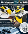 INTBUYING 3 In 1 Electric Hydraulic Busbar Processor Cutter Bender Hole Puncher Tool 20 Ton Force Heavy Duty Industrial Machine for easy mobility with polished working table.