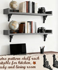 Straight Up Heavy Duty Cast Iron Shelf Brackets Sweet Antique Black Metal Braces holding shelves with books and globes.