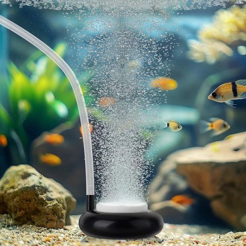 2 Inch Nano Air Stone Disk Kit for Aquarium Bubbler with ultra fine bubbles in fish tank, enhancing oxygen levels