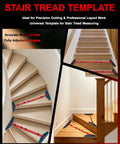 Adjustable Stair Tread Template Angle Finder With Heavy Duty Aluminum Frame And Grippy Rubber Pads Delivering Dead On Measurements For No Sweat Woodworking And Weekend Repair Jobs on curved and straight staircases.