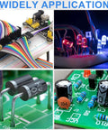 Mega 1628 Piece DIY Electronics Kit With LEDs Diodes Resistors Capacitors Transistors Dupont Wire PCBs And Breadboards For Hands On Prototyping And Learning: breadboard circuits, LEDs and PCB components