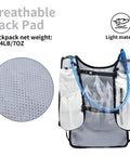 Ultralight Hydration Vest Backpack with 1.5L Water Reservoir showing breathable back pad and mesh panels