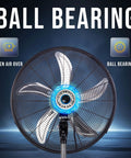 Beast 20 Inch Oscillating Pedestal Fan With Adjustable Height for Industrial and Commercial Spaces, Delivers 5000 CFM, featuring ball bearing design.