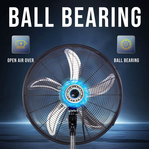 Beast 20 Inch Oscillating Pedestal Fan With Adjustable Height for Industrial and Commercial Spaces, Delivers 5000 CFM, featuring ball bearing design.