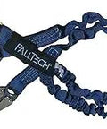 ElasTech 6-Foot Y-Leg Shock Absorbing Lanyard with Aluminum Rebar Hooks for Fall Protection, elastic leg, blue webbing