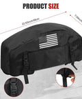 Heavy Duty Winch Cover With American Flag Design Waterproof Dustproof Protection For Universal Fit On 8K To 13500 Lb Electric Pulling Machines Gear Outdoor Truck Jeep Accessories with size dimensions shown.