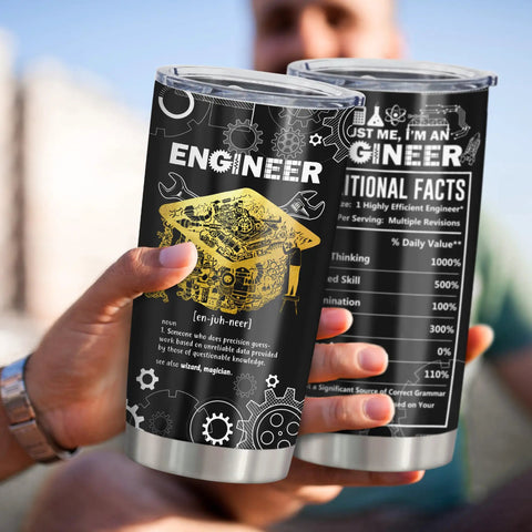 Engineer Gifts Tumbler 20Oz For Mechanical Engineers And Civil Engineers Gift For Men Graduation Day Keepsake With design