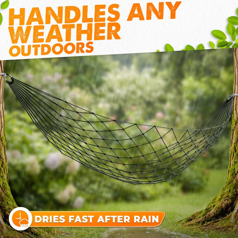 Chill Out Mesh Hammock Between Two Trees No Stand Needed Outdoor Camping Lightweight 13 Oz Nylon Net Bed Breathable