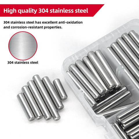 110 Piece Dowel Pins Shelf Support Peg Kit Stainless Steel Unthreaded Pins M5 Size Range 10 15 20 25 30 35 40mm