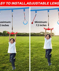 Child using 360 Degree Handle Twist Spin Slackline Attachments For Kids Winged Rotor Ends Easy Spins And Flips Ninja Powers Style Outdoor Playground Toy For Backyard Red