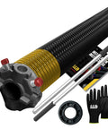 Heavy Duty Garage Door Torsion Spring Kit Right Side 250x2x29 With Winding Bars 1 Inch Nylon Bushing Non Slip Gloves Installation