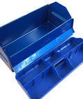 Open Hip Roof Two Way Cover Tool With Tote Tray L450B Blue Durable Storage Organizer showing compartments and tray