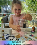 Unicorn And Fairy Lantern Jar Night Light DIY Kit For Kids And Girls Arts And Crafts Gift For Ages 3 To 12 A Totally Fun Unicorn Fairy Craft Kit For Little Girls Birthday Party Or Everyday Creative Play, girl assembling clear plastic jar