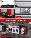 Matte Black Stainless Steel License Plate Frames For Front And Rear Mounting used on RV, truck, sedan, and pickup