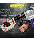 Heavy Duty Plug In Electric Hydraulic Crimping Pliers For Copper And Aluminum Cables. 360° rotating head for versatile use.