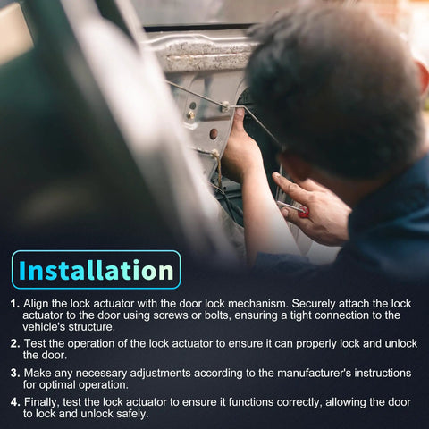 Installation steps for Front Right Passenger Side Power Door Lock Actuator With Cable For Infiniti Q50 2014 2020 replacement