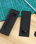 Two Pack Black Recessed Door Pull Handles For Cabinets, Drawers, Sliding Doors, Wardrobes, And Furniture Hardware