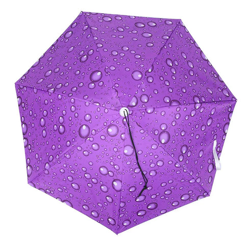 Raindrops Purple Umbrella Hat With Adjustable Fit For Outdoor Vibes, Sun Protection Cap featuring raindrop pattern