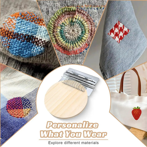 Knit Patch Loom Kit For Beginners And Mending 2.0 Mending Loom For Holes And Worn Spots On Clothes And Denim Includes 36 Threads