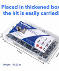 Pro Grade Stainless Steel Rivet Nut Assortment Kit For DIY Enthusiasts With 216 Pieces Of SAE Threaded Rivnuts in box