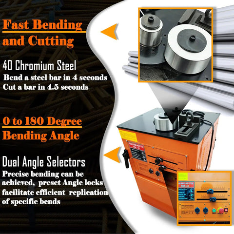 Tough As Nails Electric Rebar Bender Cutter Combo Smashes 1-1/4 Inch Steel Bars With A Sick 3000W Motor for fast bending & cutting.