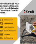 Concrete Crack Filler Workhorse Self Leveling Sealant For Cement And Slab Repair Waterproof High Elasticity Caulk Sealer For Driveways And Patios Quick Drying Sealing Adhesive Two Pack in use on driveway surface