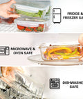 16 Piece Glass Meal Prep Set With 8 Containers Each 30 Oz, Fridge Freezer Microwave Oven Dishwasher Safe