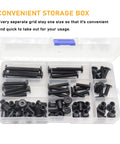 Go-To Black M6 Hex Drive Socket Cap Bolts Kit 35-Piece Allen Head Countersunk Heavy-Duty Furniture Fasteners Set With Nuts