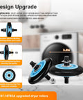 Upgraded Dryer Repair Kit With Roller Replacement, Idler Pulley, And Belt For DV40J3000EW A2, blue rollers on table, size details