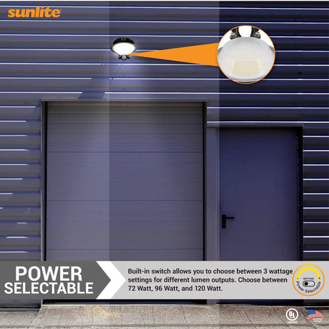 LED Roadway Security Light With Dusk To Dawn Sensor wall mounted on building