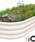 Galvanized Raised Garden Bed Kit For Outdoor Use Metal Planter Boxes 4x2x1 ft Weatherproof Raised Beds For Veggies And Flowers
