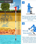 Diagram showing installation of 5-Pack 1 1/4 Inch Drive Female Couplings For Well Point Hand Pumps, illustrating underground setup.