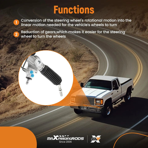 Diagram showing functions of a hydraulic power steering rack for Toyota Sequoia and Tundra with a detailed view of the part.