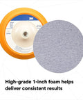 Stikit Disc Pad 8 Inch Coarse Grade For Paint Stripping, primer sanding, polishing; orange and gray foam core with texture detail.