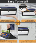 All-Weather 100 LED Solar Motion Lights Outdoor Pack 4 installation guide with solar panel and adjustable settings