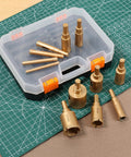 Hefty 12 Piece Diamond Hole Saw Kit With Full Drill Bit Set Designed For Smoothly Drilling Ceramic Tile Glass And Brick Tough Core Bits in organized case.
