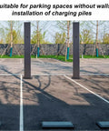 EV Charging Station Floor Stand Heavy Duty Pillar With Reinforced Base And Hidden Wiring Holes in outdoor parking