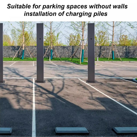 EV Charging Station Floor Stand Heavy Duty Pillar With Reinforced Base And Hidden Wiring Holes in outdoor parking