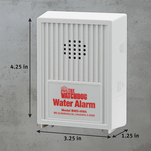 110 dB Water Alarm With Detachable Sensor For Hard To Reach Areas, Detects As Little As One Thirty Second Inch Of Water, 6 Foot Sensor Lead