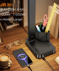 LED Desk Lamp For Home Office With USB Ports And AC Outlet, Dimmable Eye Care Light, Touch Control, Pen Holder on desk